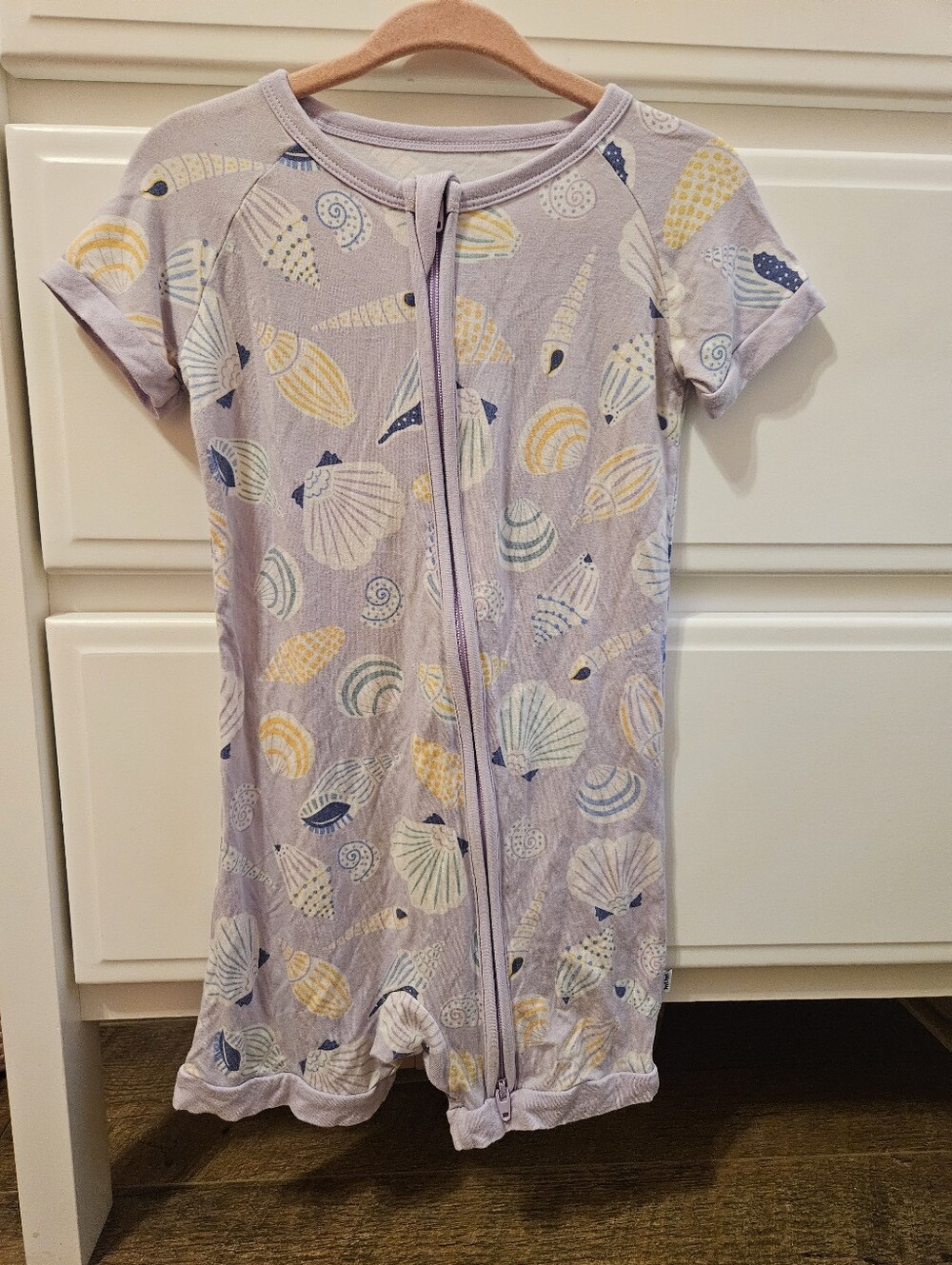 Little Sleepies Seashell Zippered Short Romper- 18-24m